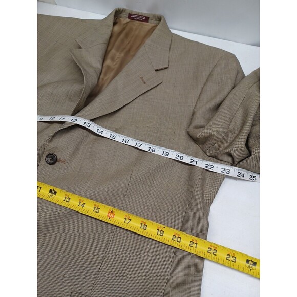 Evan Picone Mens 3 Button Pure Wool Blazer Sport Coat Brown Sz 43R - Picture 4 of 10